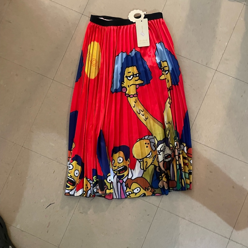 Colorful Cartoon Print Women's Skirt bart simpson characters